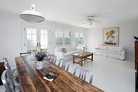 Coastal style dining and living rooms