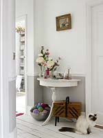 Floral display on console table