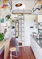 Compact kitchen with mezzanine