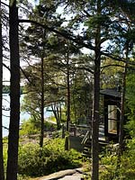 Wooden cabin by the coast