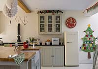 Country kitchen with christmas decorations