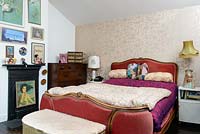 Colourful bedroom with vintage furniture
