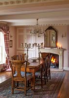 Classic dining room with antique furniture