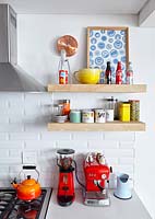 Colourful kitchen crockery and accessories