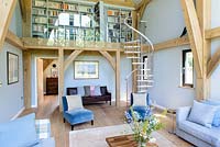 Open plan living room with mezzanine