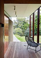 Chair on contemporary veranda