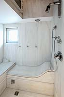 Marble wet room with seat