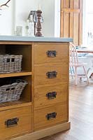 Wooden kitchen drawers
