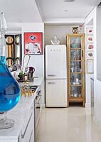 Retro fridge in kitchen