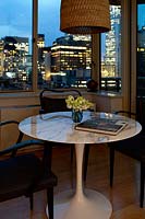 Dining area with city view