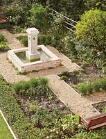 Formal garden with vegetable beds