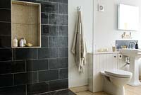 Shower cubicle with built in storage