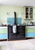 Traditional range cooker and modern kitchen units