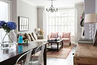 Open plan living and dining rooms