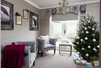 Living room with christmas tree
