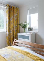 Colourful curtains in bedroom