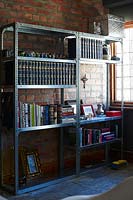 Metal bookshelves