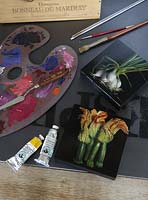 Still life paintings with artists materials