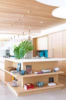 Kitchen island with shelving
