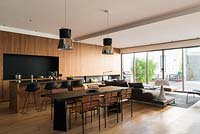 Contemporary kitchen, dining area and breakfast bar