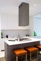Kitchen island with gas hob