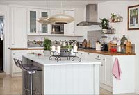 White kitchen with christmas decorations