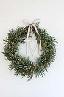 Mistletoe wreath with ribbon