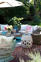 Patio with wicker furniture