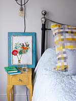 Yellow bedside cabinet