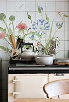 Range cooker with floral splashback by Holly Lasseter