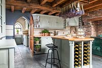Kitchen island with wine storage