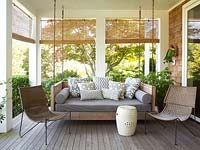Modern furniture on veranda