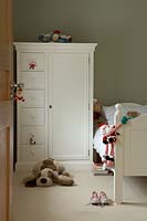 Childs bedroom with santa toys