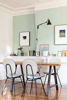 Retro chairs at dining table