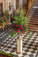 Floral display with Peonies and Angelica in 'The painted hall'