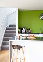 Staircase in kitchen corner