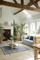 Seating area with houseplants