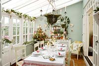 Dining room decorated for christmas 