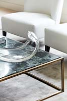 Glass bowl on coffee table