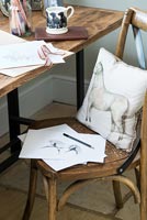 Animal sketches on vintage chair