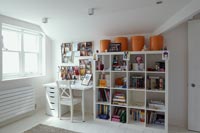 Bookshelves in childs bedroom