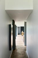 Corridor with parquet flooring