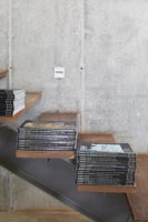 Magazines on stairs