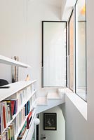 Staircase with bookshelves