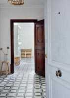 Tiled flooring in hallway