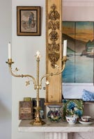 Ornate candelabra on mantlepiece