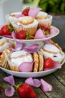 Biscuits and cakes on cake stand