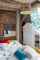Childrens bedroom with exposed beams