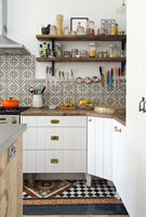 Detail of modern eclectic kitchen units