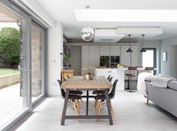 Contemporary open plan kitchen dining area